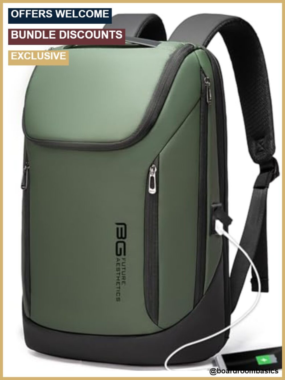 Waterproof Laptop Backpack 15.6 Inch USB Charging Business Travel Daypack Oxford